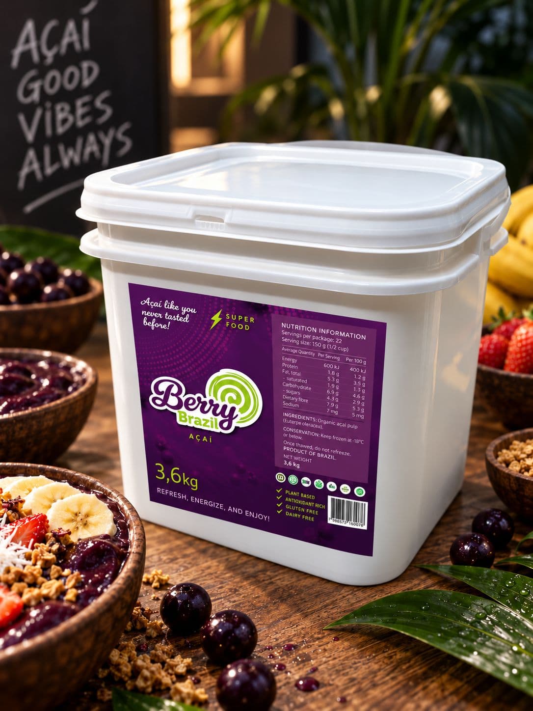 Berry Brazil Açaí Frozen 3.6kg Bucket